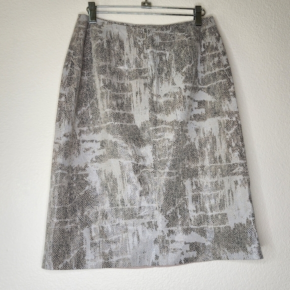 Vintage Leather Snake Print Knee Length Pencil Skirt 6 - Picture 3 of 5